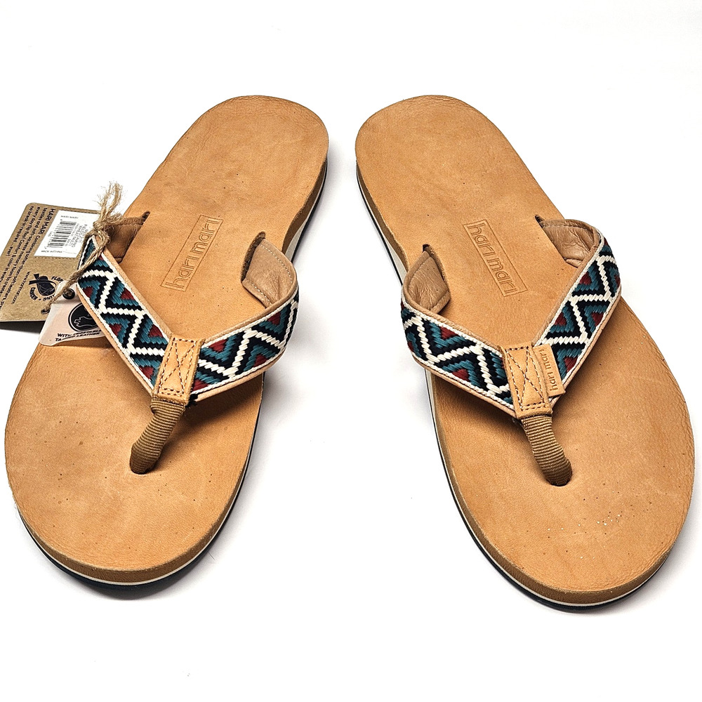 MSRP $90 Hari Mari Fields Camino Mens Size 11 Flip Flop Thong Sandals Wheat